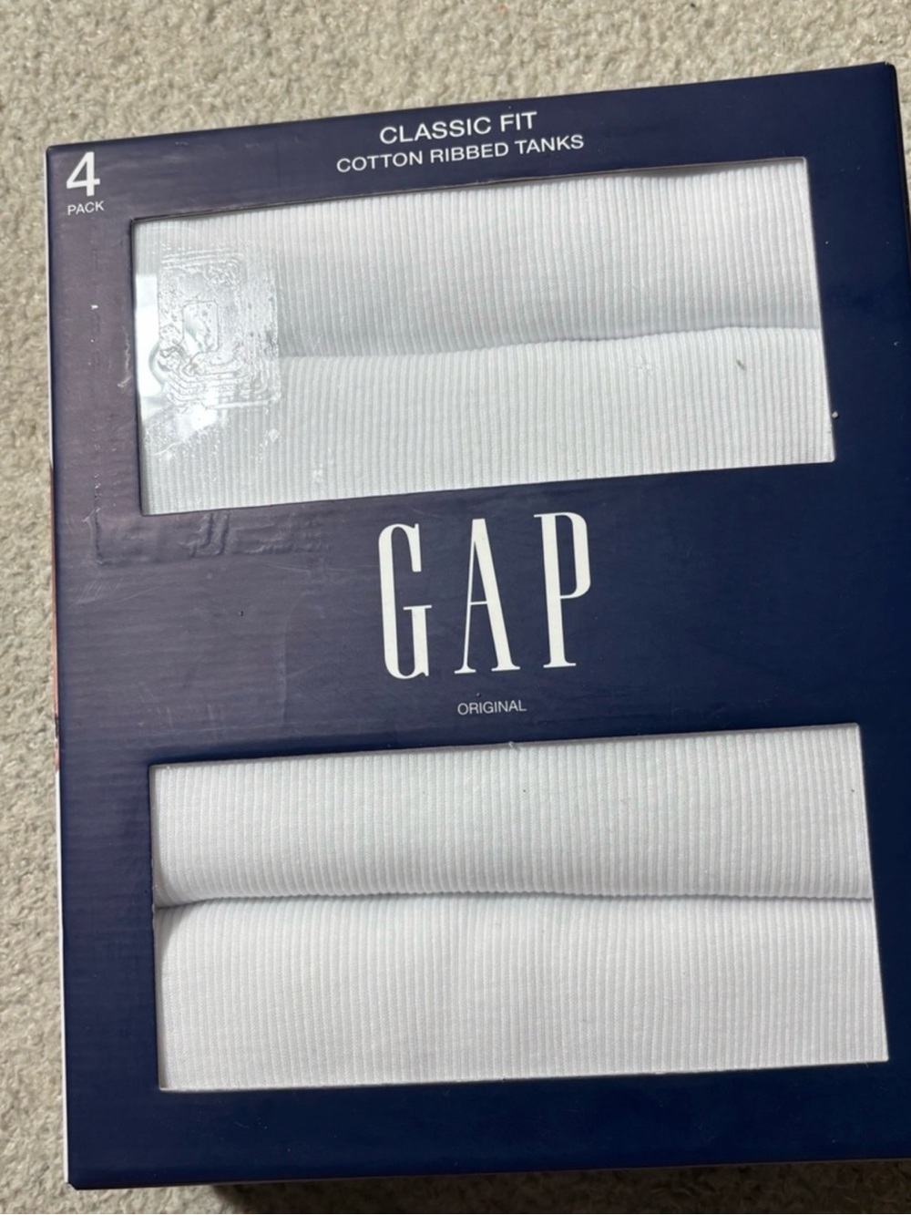 GAP White Ribbed Tank Tops - Pack of 4